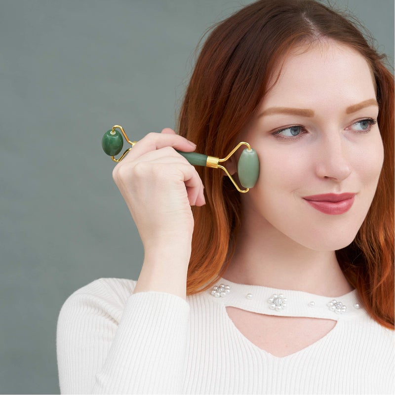 ETHONS Jade Roller & Gua Sha 2 in 1 For Face - Premium Construction Face Massager - Skin Tightening De-Puff Face Scraper - Anti Aging - Relieves Headache & TMJ [Gift-Ready Packaging] - Image 5